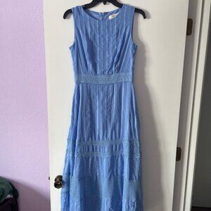 Taylor Blue Sleeveless Eyelet Dress (Size 2)